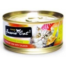 Fussie Cat - 黑鑽 - 吞拿魚+三文魚 - 80g x 1箱 (24罐)